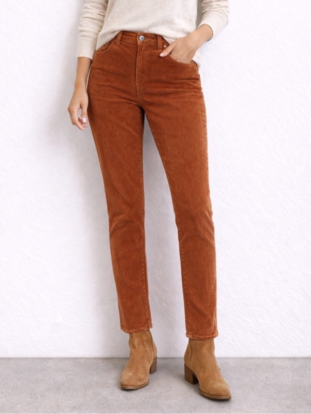 Patagonia Organic Cotton Fitted Corduroy Pants Rust Auburn Sz 26